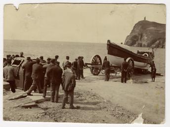 Launch of a Port Erin lifeboat