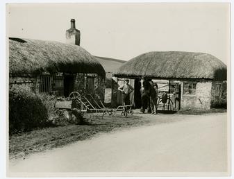 Harry Craine outside his smithy at Smeale