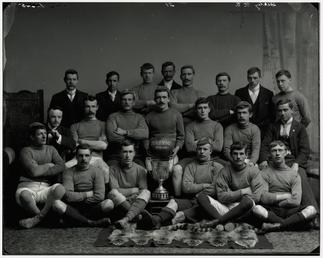 Derby Rugby Football Club Team with cup