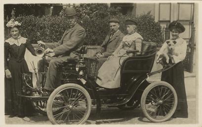 Mr George Gilmore driving one of first motor…