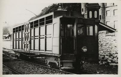 Manx Electric Railway saloon, converted to a cattle…