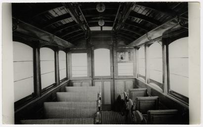 Interior of a Manx Electric Railway saloon car