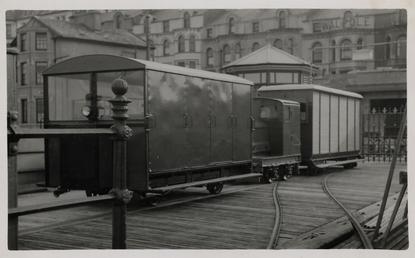 Locomotives and carriage on Queen's Pier