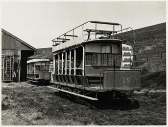 Old Douglas Southern Electric Railway trams No. 12…