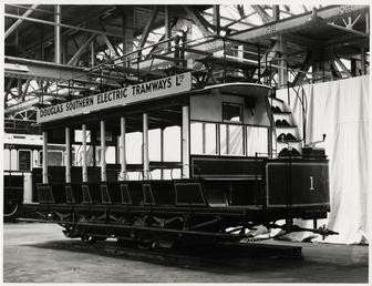 Restored Douglas Southern Electric Railway tram No. 1…