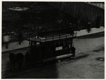 Covered horse tram on Victoria Pier, Douglas