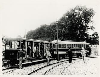 Douglas Laxey Tram carriage at Laxey before the…