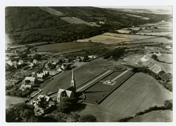 Aerial view of Tynwald Hill and the surrounding…