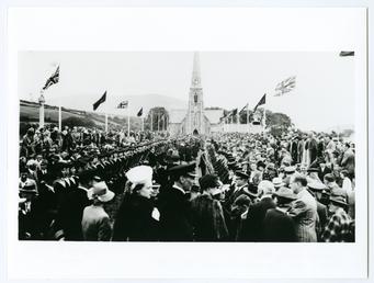 Tynwald ceremony showing spectators watching the procession from…