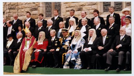 Prince Charles and members of Tynwald seated on…