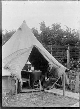 First World War Internee inside an Internment Tent,…