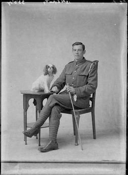 Portrait of First World War soldier with Dog,…