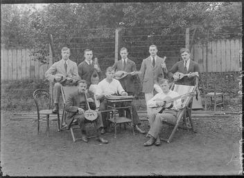 First World War Internee musicians in front of…