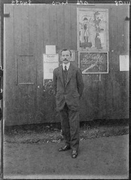 First World War internee Charles Dickenschied in front…