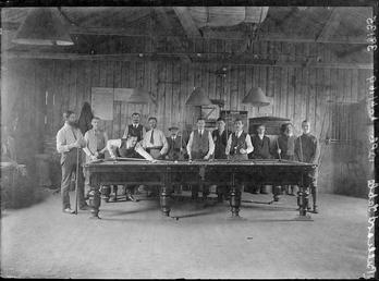 First World War Internees Playing Billiards, Knockaloe Camp,…