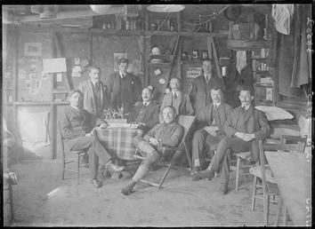First World War internees inside an internment hut,…