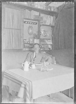 First World War internee inside an internment hut,…