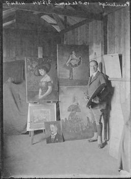 First World War Internee (Artist) inside an Internment…