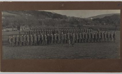 1st Manx Company on parade, First World War