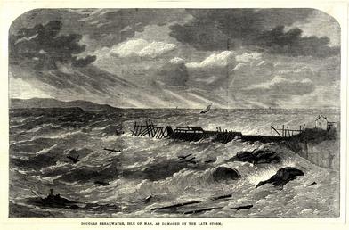 'Douglas Breakwater, Isle of Man, as damaged by…