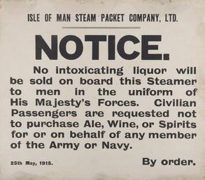 Notice prohibiting sale of liquor to men in…