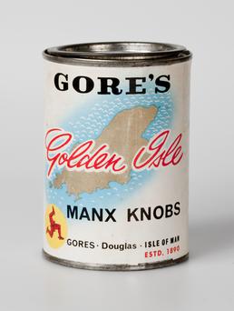 Tin of Gore's 'Golden Isle' Manx Knobs