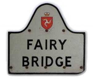 Road sign for the 'Fairy Bridge' at Santon