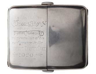 Silver cigarette case presented to an Isle of…