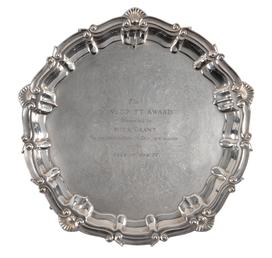 1978 silver salver presented by Dunlop tyres